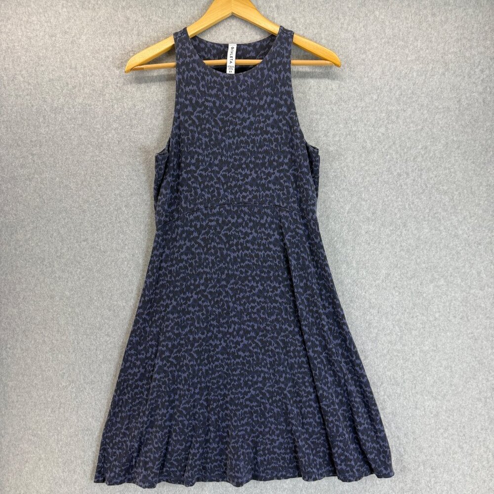 Athleta Santorini Thera Printed Dress Allure‎ Navy Blue Tank Womens Small Tall